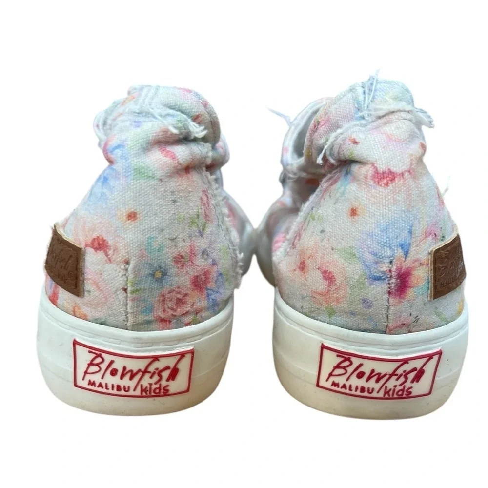 Blowfish Malibu Kids Floral Distressed Slip On Sneakers - Multi Color - Size 3